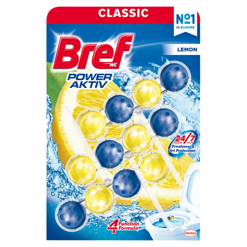 Bref Power Aktiv Lemon WC frissítő 3 x 50 g